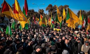 Iraqis Protest Against US and Israel Outside Iranian Embassy in Baghdad