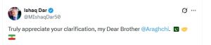 Ishaq Dar tweet