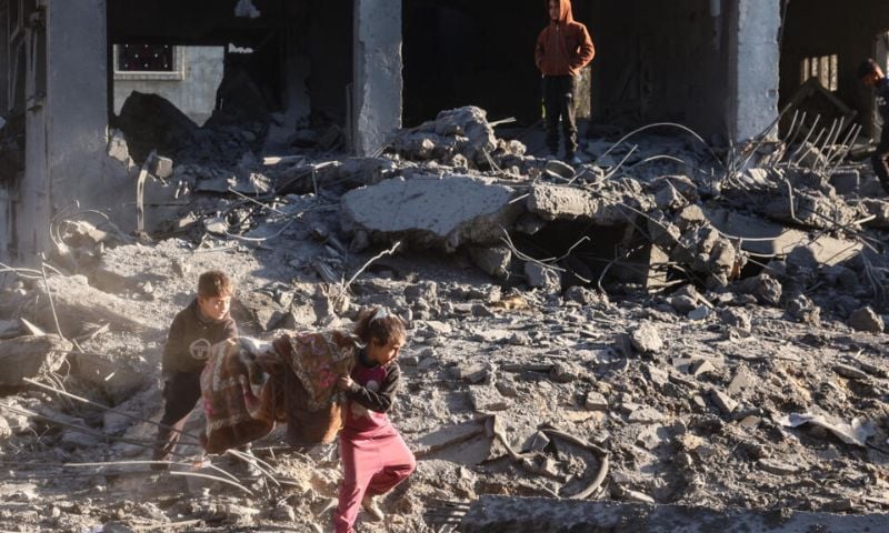 Aftermath of Israeli airstrike on Gaza's Maghazi