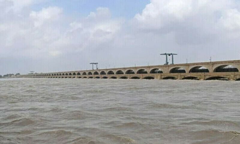 Five Indus River Monitoring Stations at Low Flood Level in Pakistan
