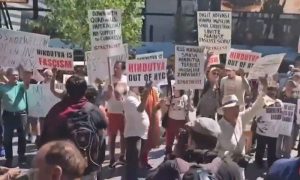 Khalistan Movement Supporters Protest RSS Chief Bhagwat’s New York Visit