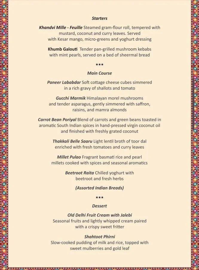 India Menu