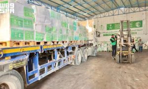 KSrelief Aid Convoy Arrives in Gaza