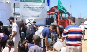 Saudi Project Pumps 500,000 Liters of Drinking Water into Gaza
