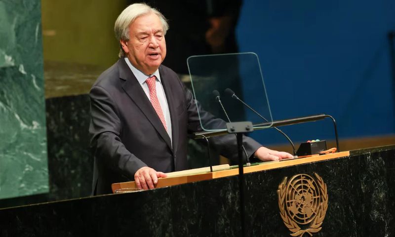 UN Chief Calls for AI Curbs, End to Wars in General Assembly Address
