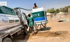 Saudi Aid Agency Provides Water, Food and Shelter to Displaced Families in Yemen
