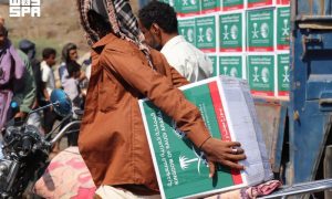 Saudi Aid Agency Provides Water, Food and Shelter Aid to Displaced Families in Yemen, Sudan