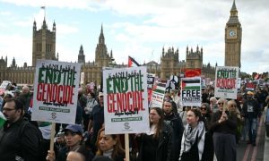 Thousands Rally in London Calling for End to Israeli Strikes on Gaza